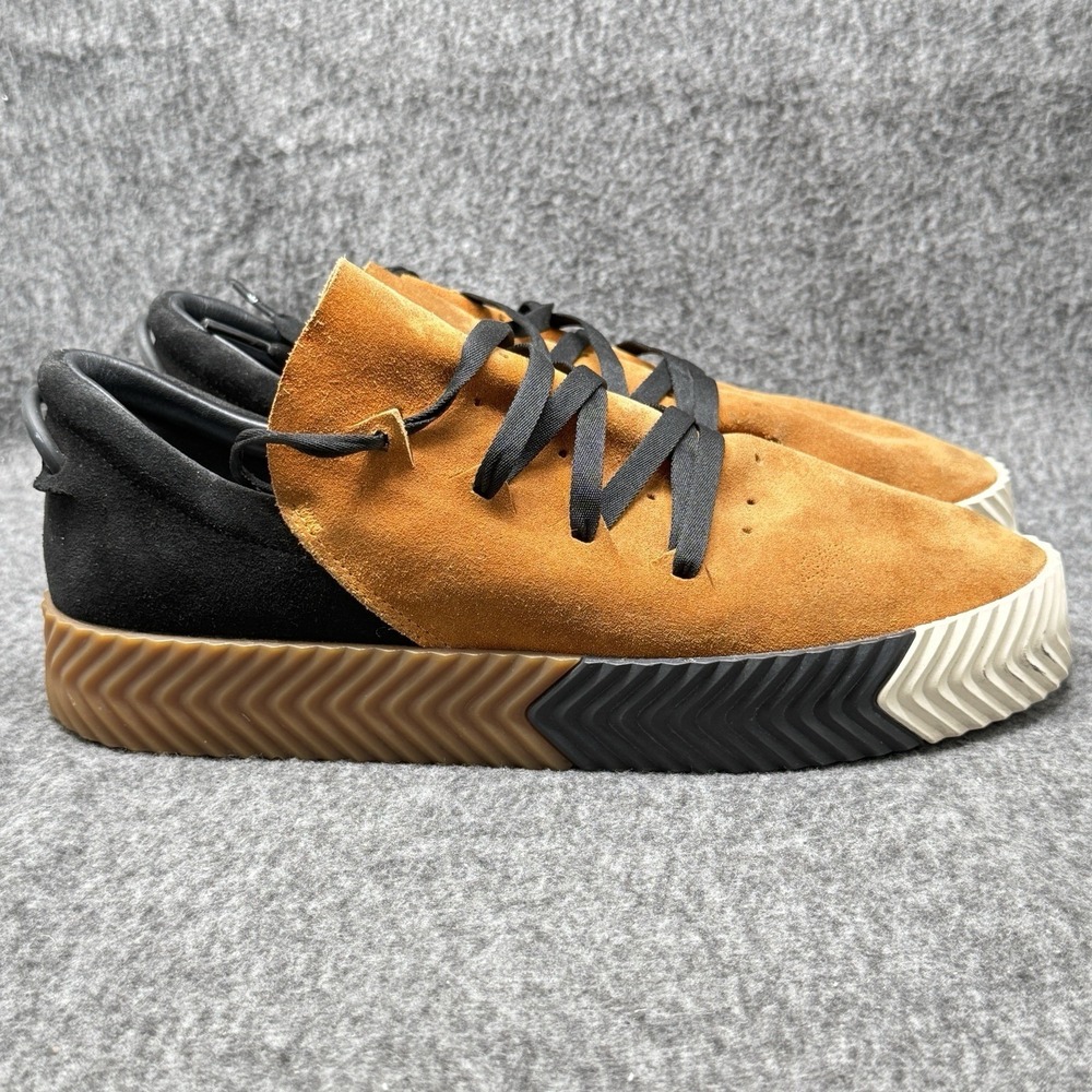 Adidas x Alexander Wang AW Skate Men Size 10 Tan Cognac Suede Shoes BY8908